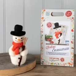 Festive Snowman Needle Felting Kit