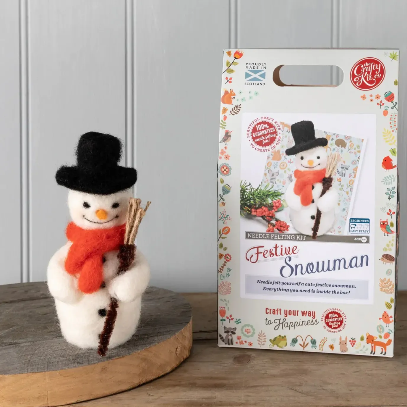 Festive Snowman Needle Felting Kit