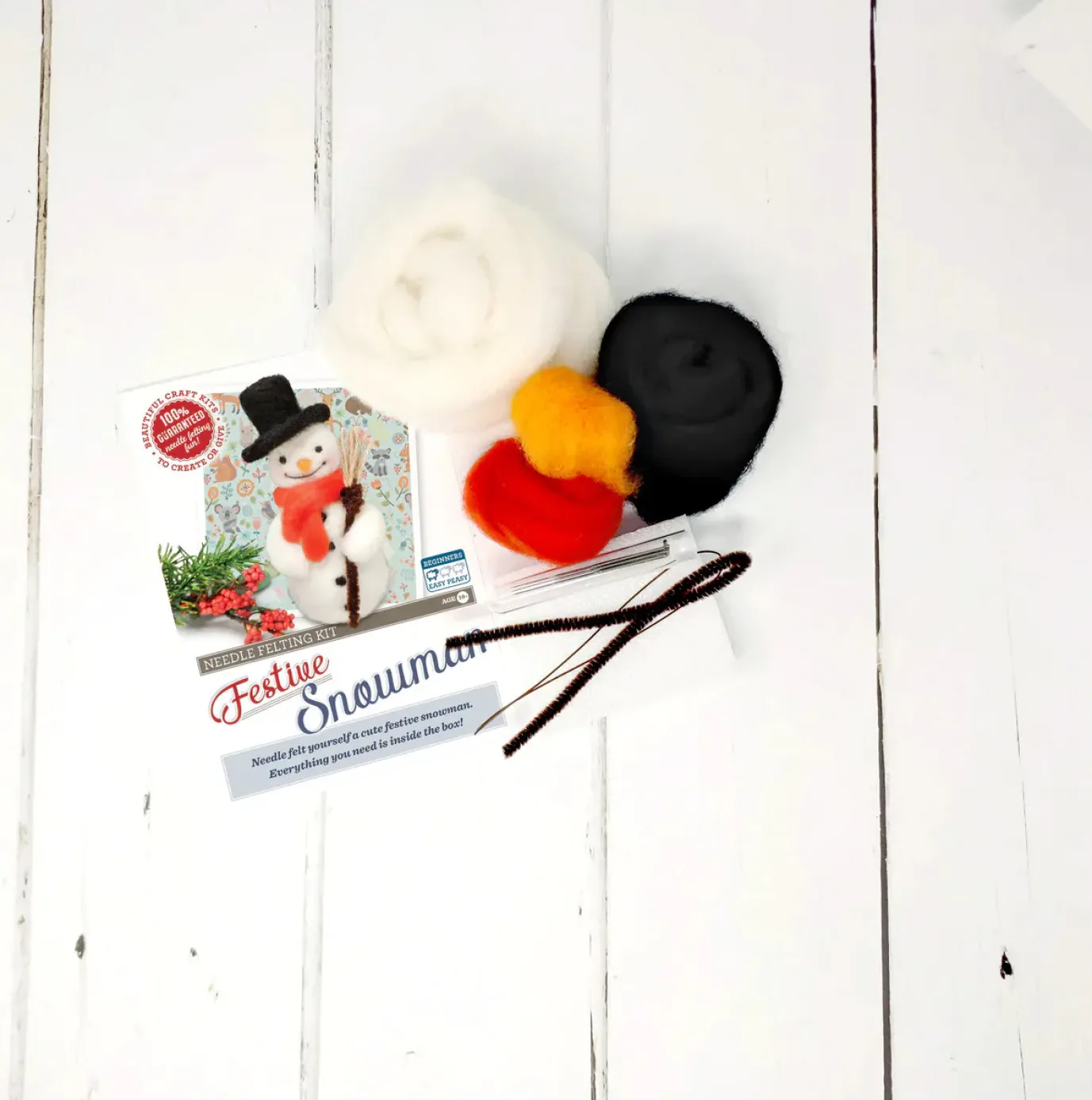 Festive Snowman Needle Felting Kit