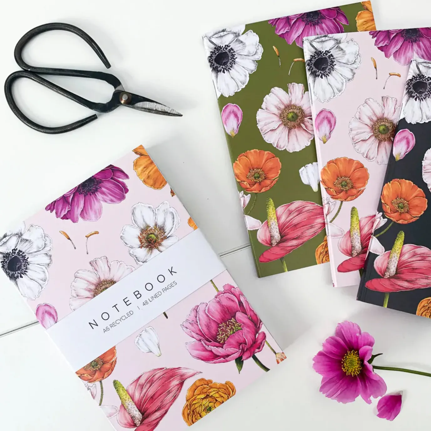 Floral Brights - Set of 3 A6 Notebooks