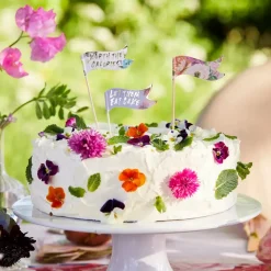 Floral Cocktail Stick Food Flags - 24 pack