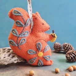 Folk Embroidered Squirrel Felt Craft Mini Kit