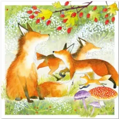 Fox Family Greetings Card