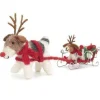 Fox Terriers with Presents on Sleigh Felt Decoration