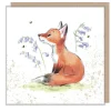 Fox with Bluebells and Bees Greetings Card