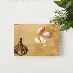 Garlic Oak Chopping Board - 19cm