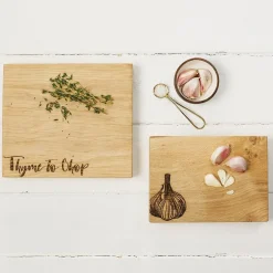 Garlic Oak Chopping Board - 19cm