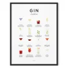 Gin Cocktails Print - Framed