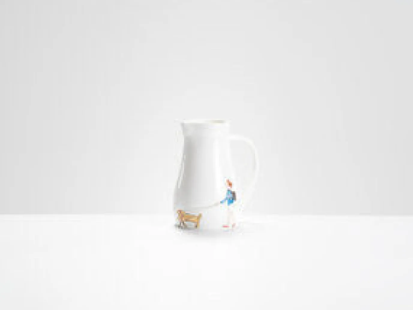 Girl and Two Dogs Jug