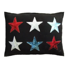 Glam Rock Sequin 6 Star Pillow