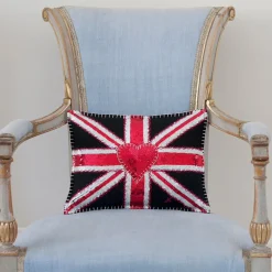 Glam Rock Sequin Union Jack Pillow