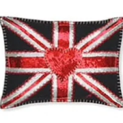 Glam Rock Sequin Union Jack Pillow
