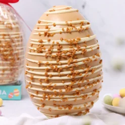 Golden Caramel Easter Egg with Caramel Shards by Cocoba