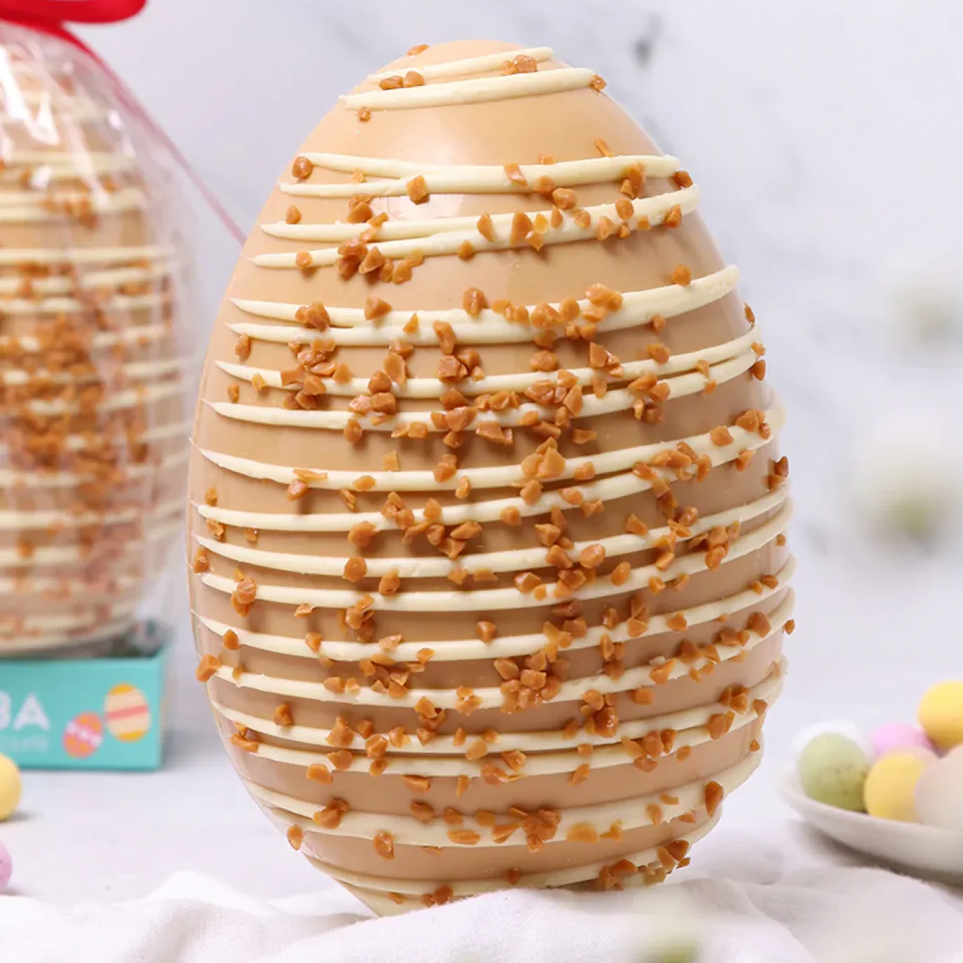 Golden Caramel Easter Egg with Caramel Shards by Cocoba