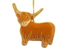 Golden Horns Highland Cow Decoration