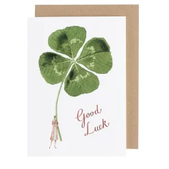 Good Luck Shamrock Blank Greetings Card