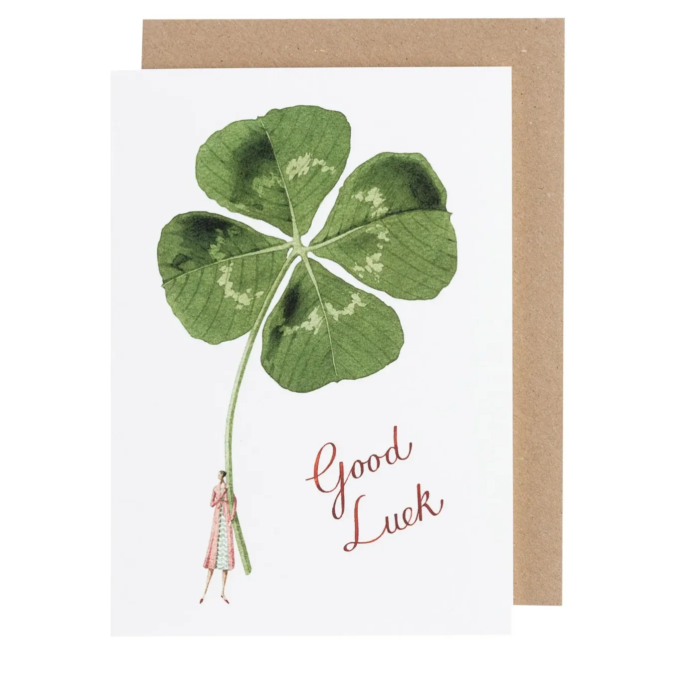 Good Luck Shamrock Blank Greetings Card