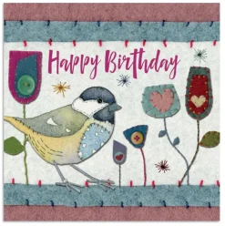 Great Tit Birthday Greetings Card