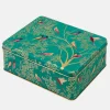 Green Birds Deep Rectangular Tin by Sara Miller