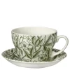 Green Prunus Breakfast Cup and Saucer