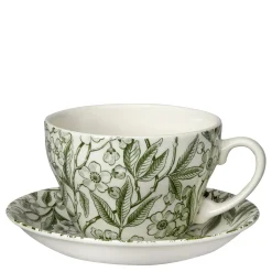 Green Prunus Breakfast Cup and Saucer