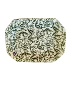 Green Prunus Small Rectangular Platter