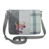 Green Tweed Cow Applique Messenger Bag