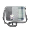 Green Tweed Sheep Applique Messenger Bag