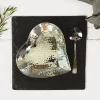 Hand Hammered Heart Dish and Spoon Set