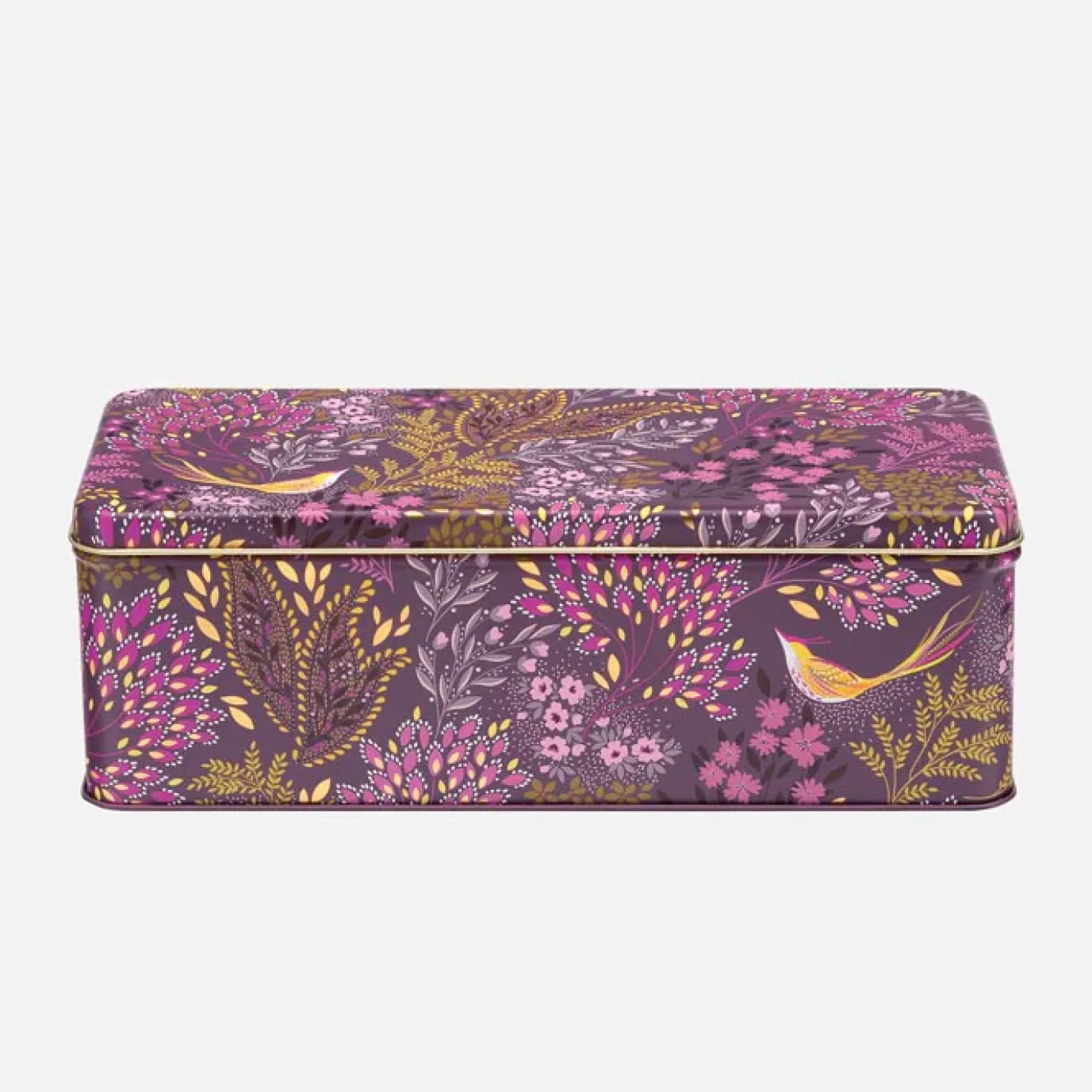 Haveli Garden Plum Songbird Long Deep Rectangular Tin