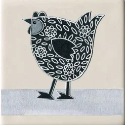 Hen Flowery Coaster by Moorland Pottery