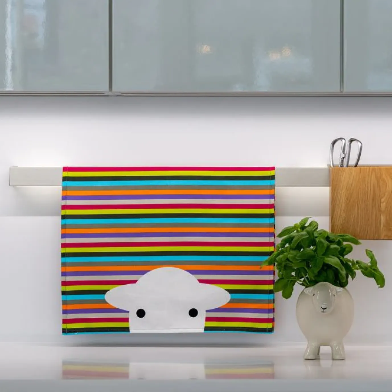 Herdy Peep Stripe Cotton Tea Towel