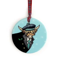 Highland Cow Ceramic Tree Decorations