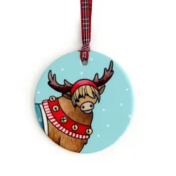 Highland Cow Ceramic Tree Decorations