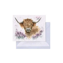 'Highland Heathers' Highland Cow Gift Enclosure Card