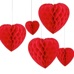 Honeycomb Hanging Heart Decorations
