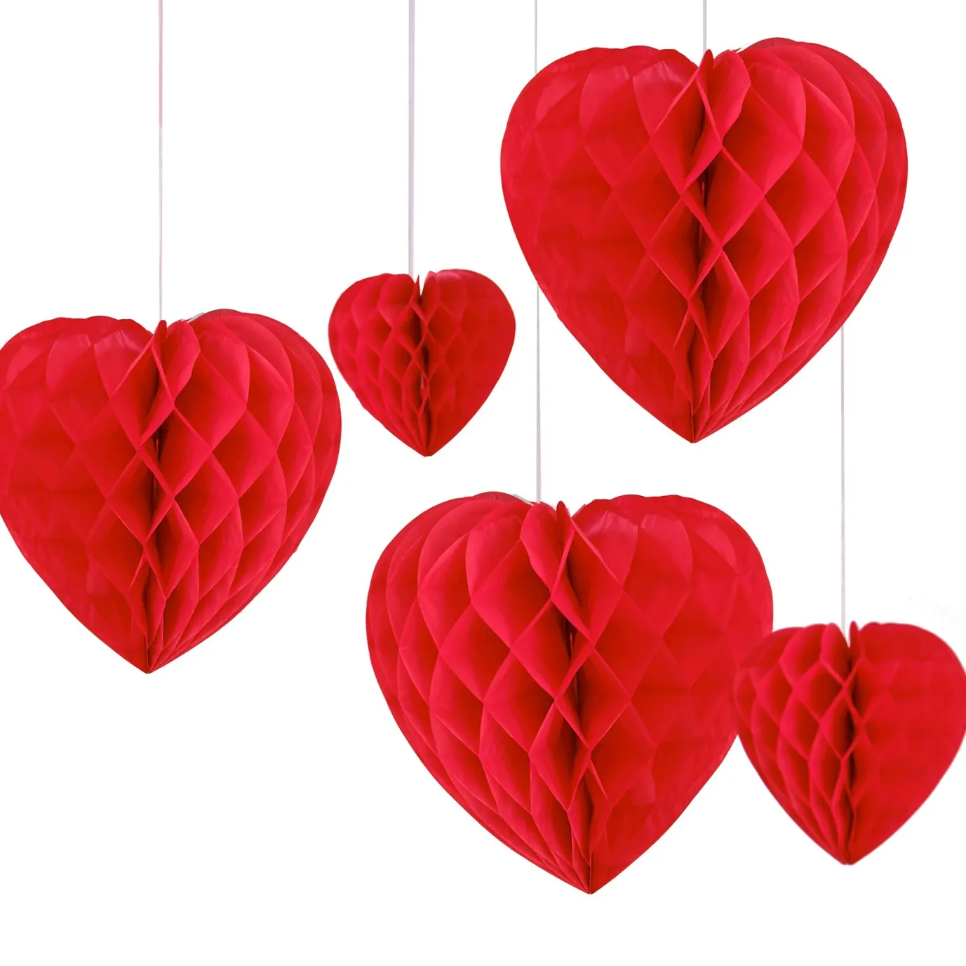 Honeycomb Hanging Heart Decorations