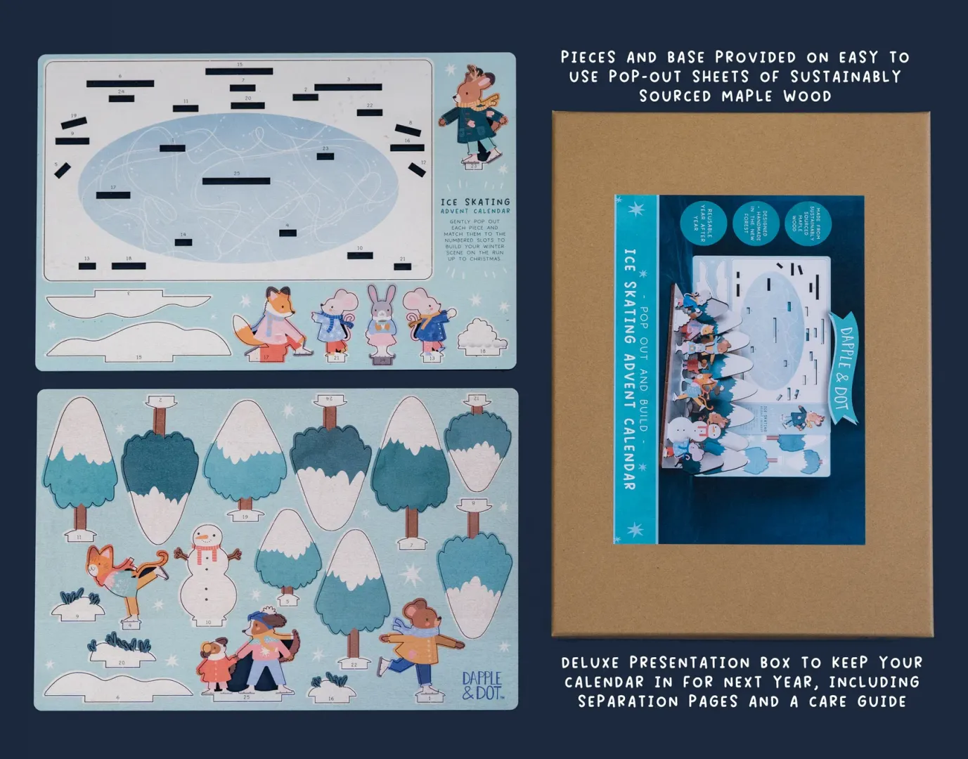 Ice Skating Pop Out and Build Advent Calendar