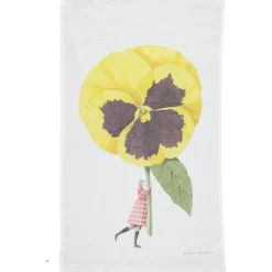 In Bloom Pansy Linen Union Tea Towel