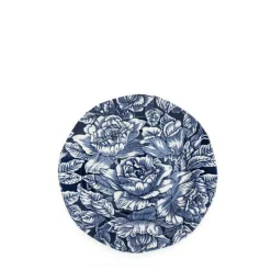 Ink Blue Hibiscus Plate 7 1/2 in