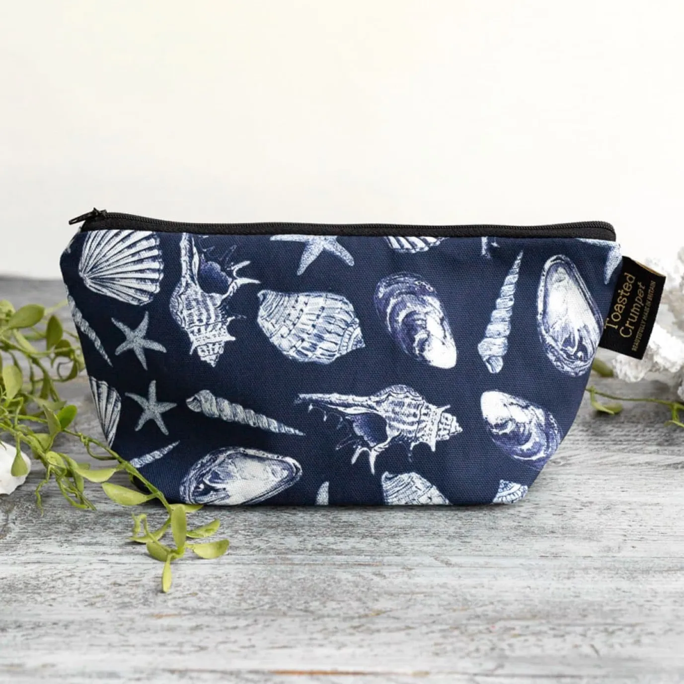 Inky Shells (Noir) Small Makeup Bag