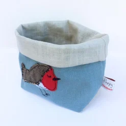 Jolly Robin Embroidered Small Storage Pot