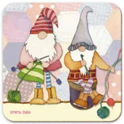 Knitting Gnomes Coaster