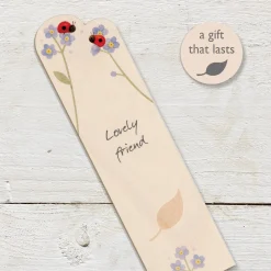Ladybirds Lovely Friend Wooden Book Mark