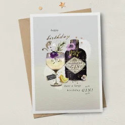 Large Birthday Gin Greeting Card