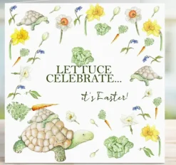 'Lettuce Celebrate' Tortoise Easter Card