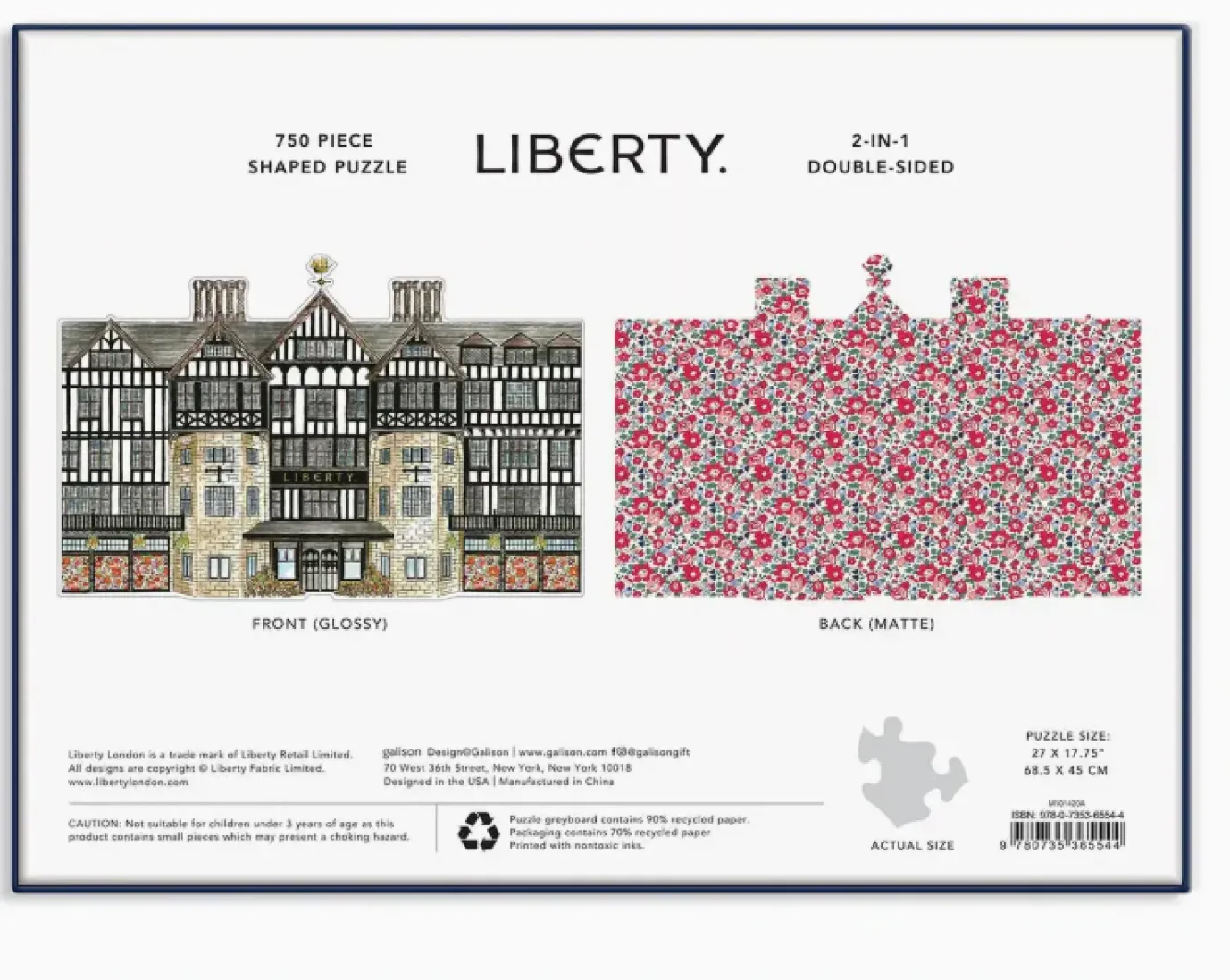 Liberty Tudor Building 750 pc Shaped Puzzle