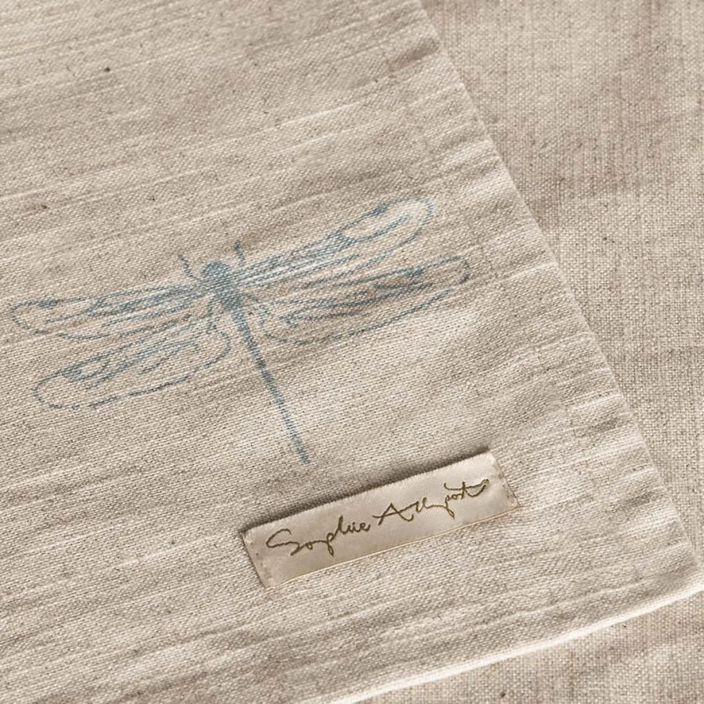 Linen Blend Dragonfly Table Cloth