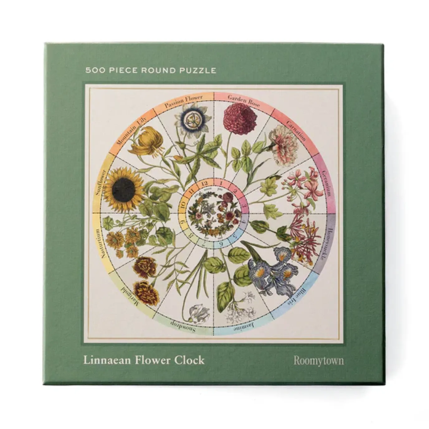 Linnaean Flower Clock 500 Piece Round Jigsaw Puzzle