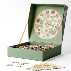 Linnaean Flower Clock 500 Piece Round Jigsaw Puzzle